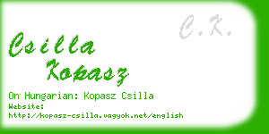 csilla kopasz business card